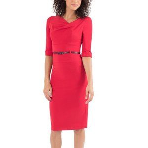 Black Halo Red Jackie O Belted 3/4 sleeves 12